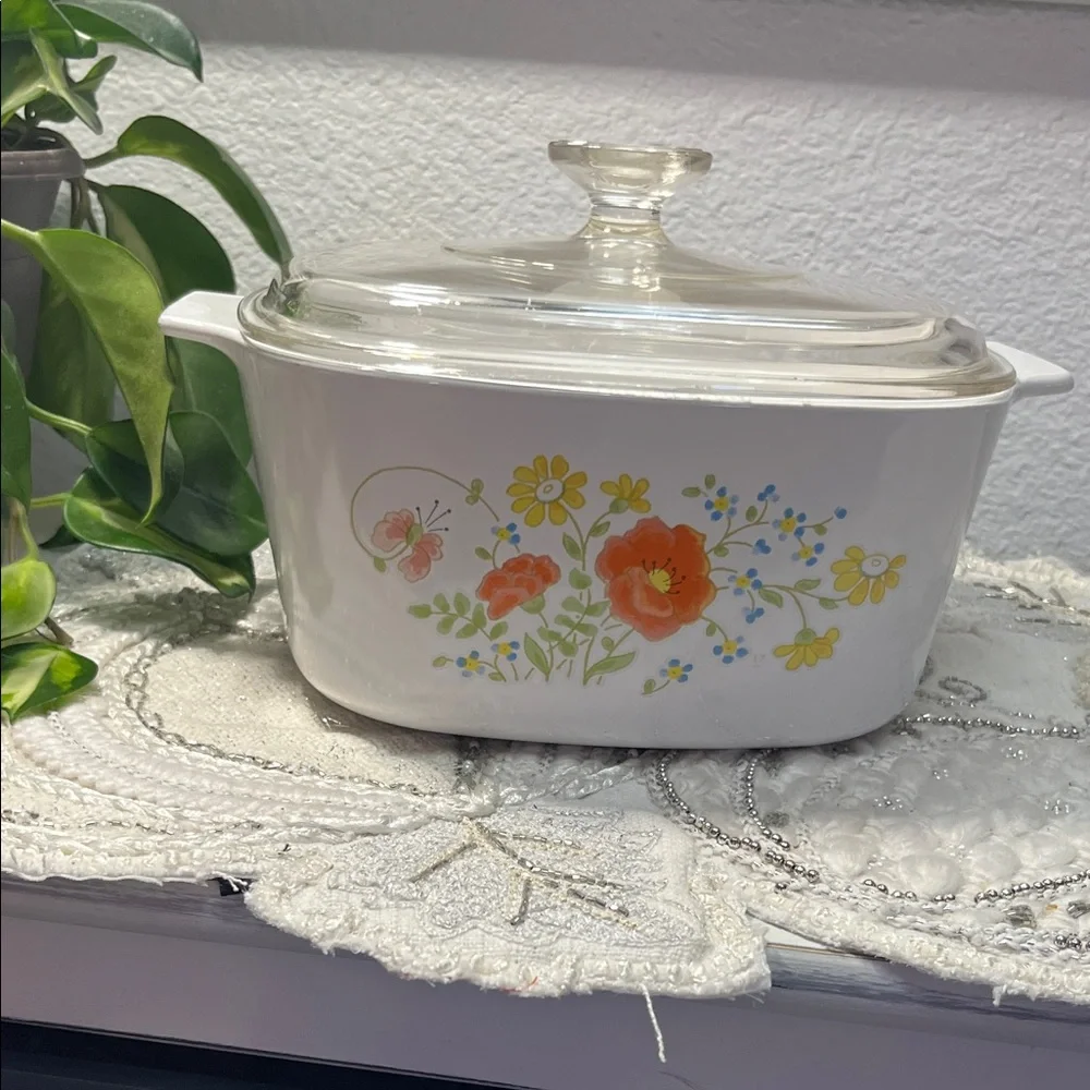 Vintage Corningware Wildflower 3 Qt Casserole Dish w/ Lid